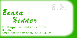 beata widder business card